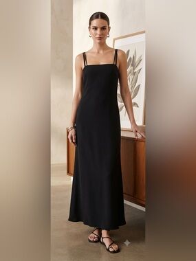 Vintage Laundry By Shelli Segal Black Strappy Maxi Dress